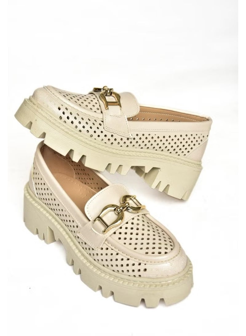 Fox Shoes S250242609 Beige Thick-Sole Women's Shoes - Image 1